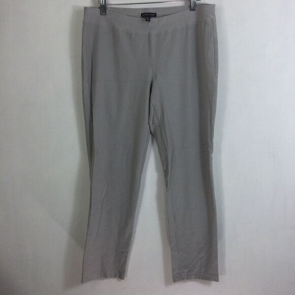 Eileen Fisher Womens Viscose Pull on Stretch Casual Tapered Pants Gray Sz Medium - Picture 10 of 10
